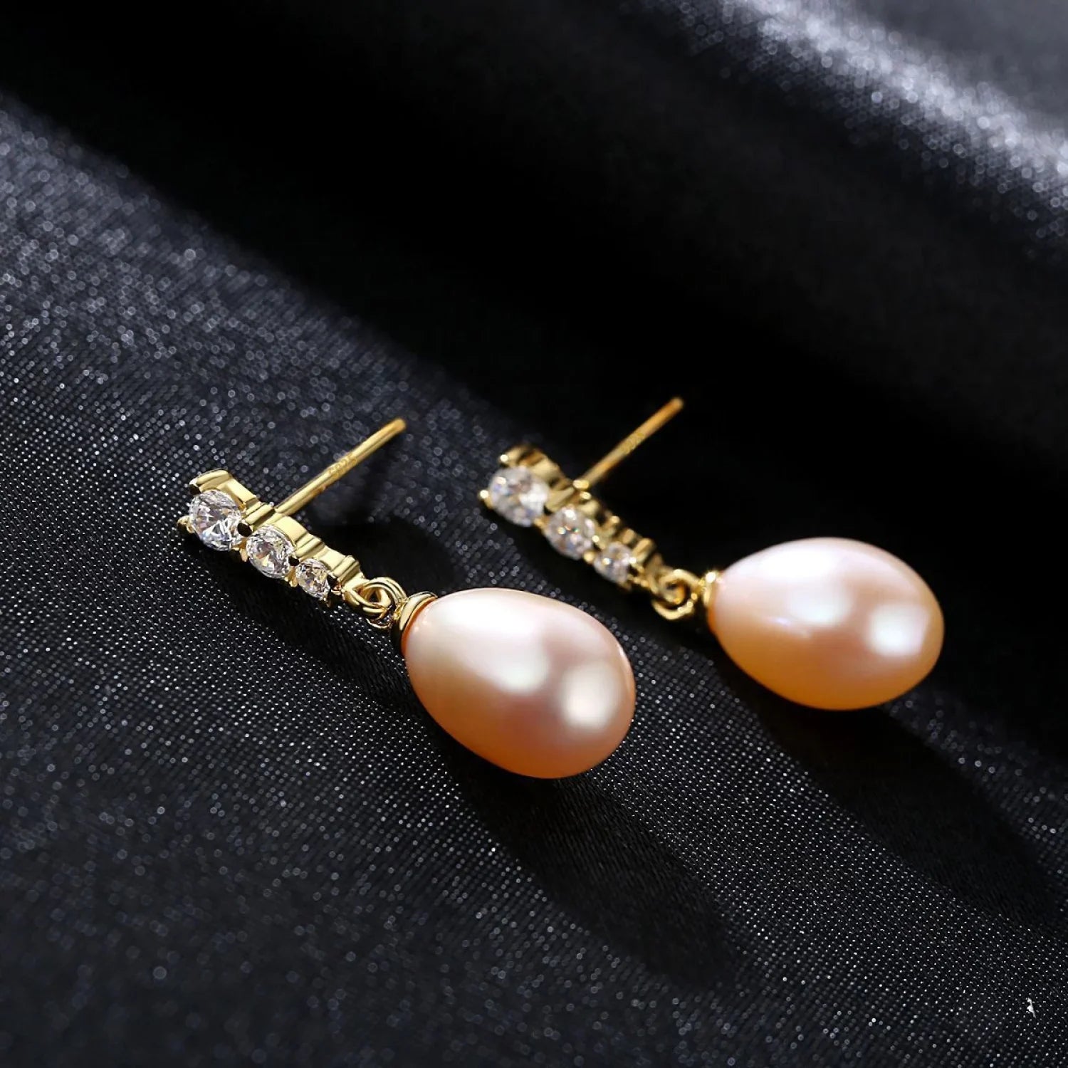 Oval Sterling Silver Freshwater Pearl Drop Bridal Earrings Ava - Sassygrove