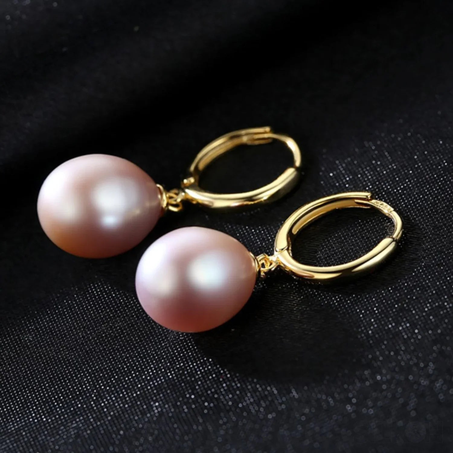 Oval Sterling Silver pearl Hoop Earrings Ana - Sassygrove
