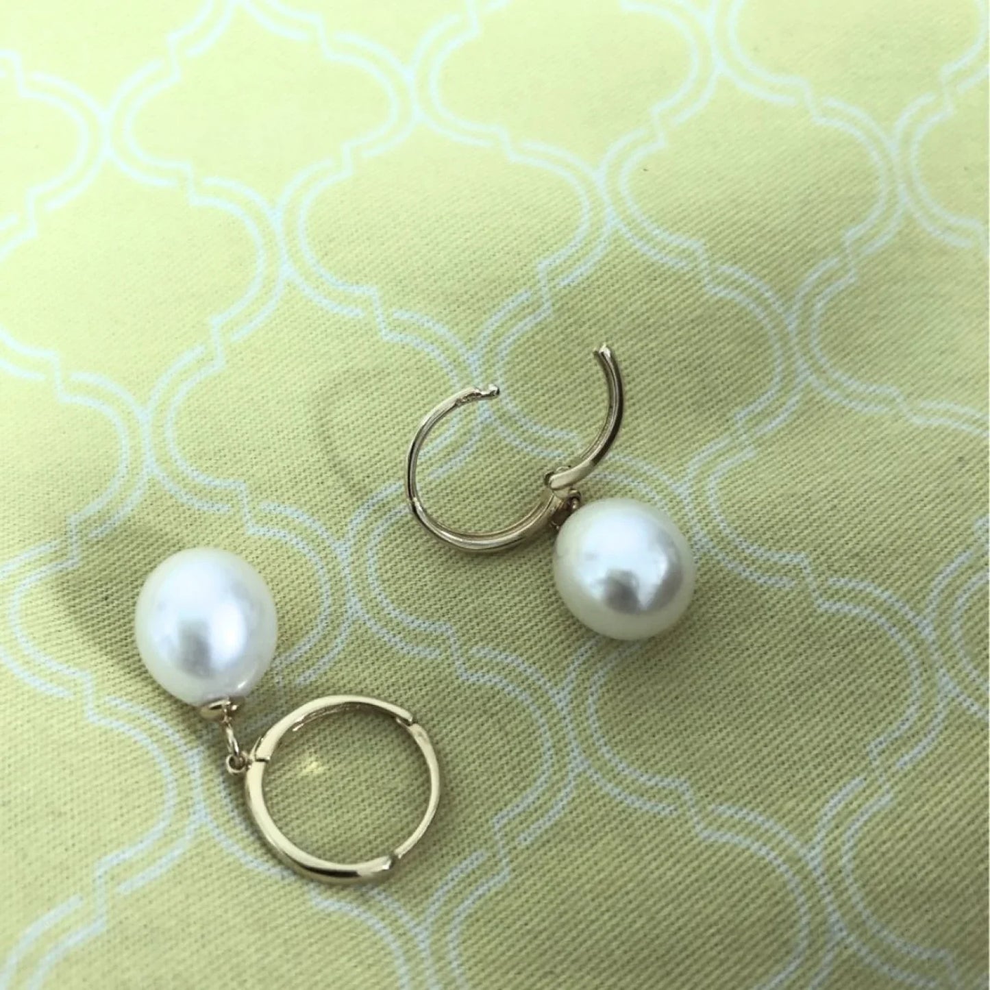 Oval Sterling Silver pearl Hoop Earrings Ana - Sassygrove