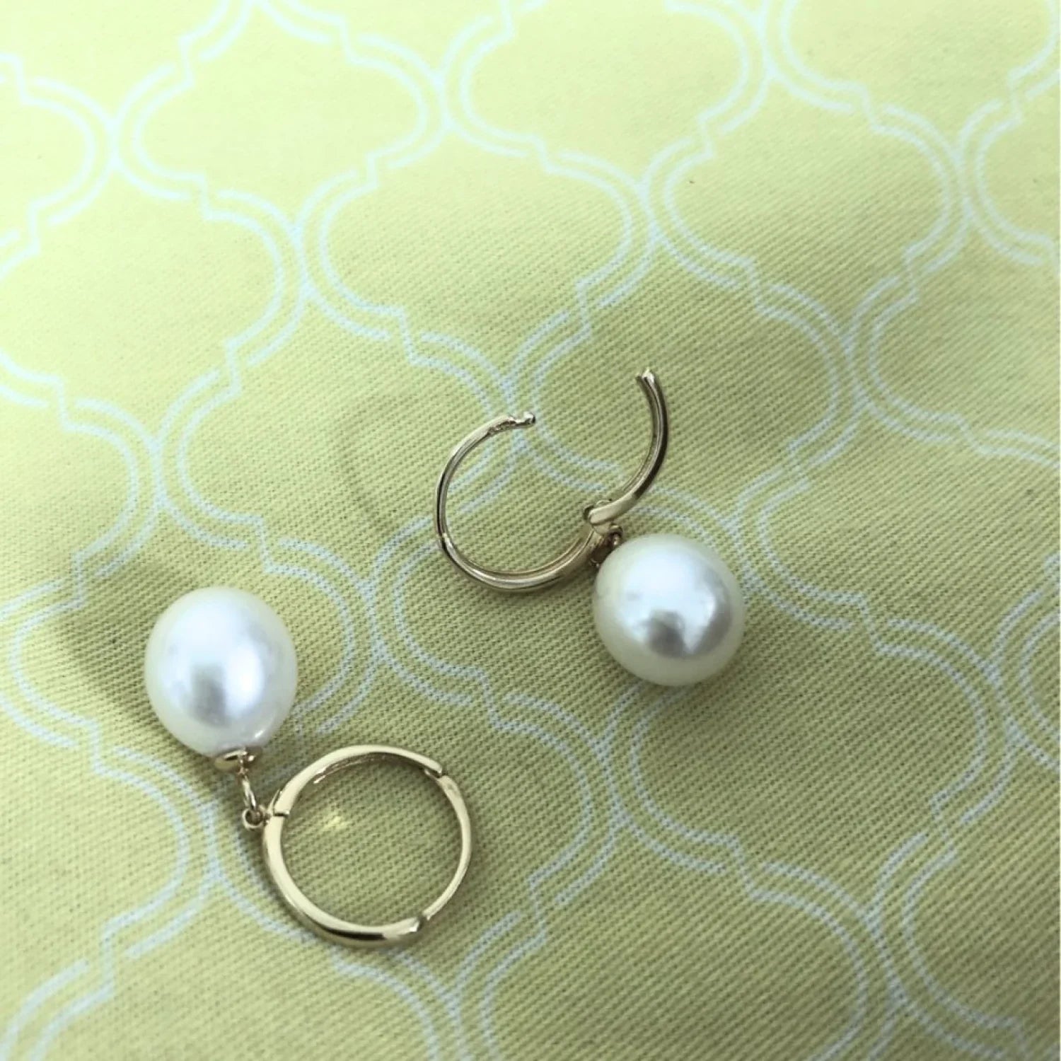Oval Sterling Silver pearl Hoop Earrings Ana - Sassygrove