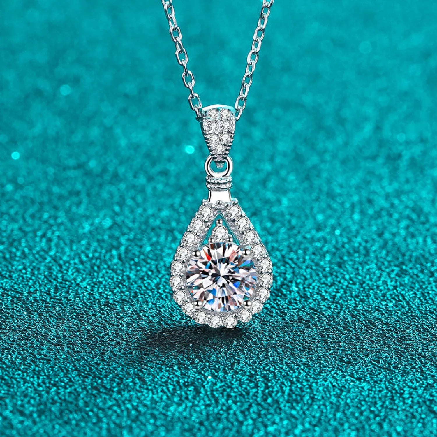 Pear Shaped 925 Sterling Silver Moissanite Necklace Ava - Sassygrove