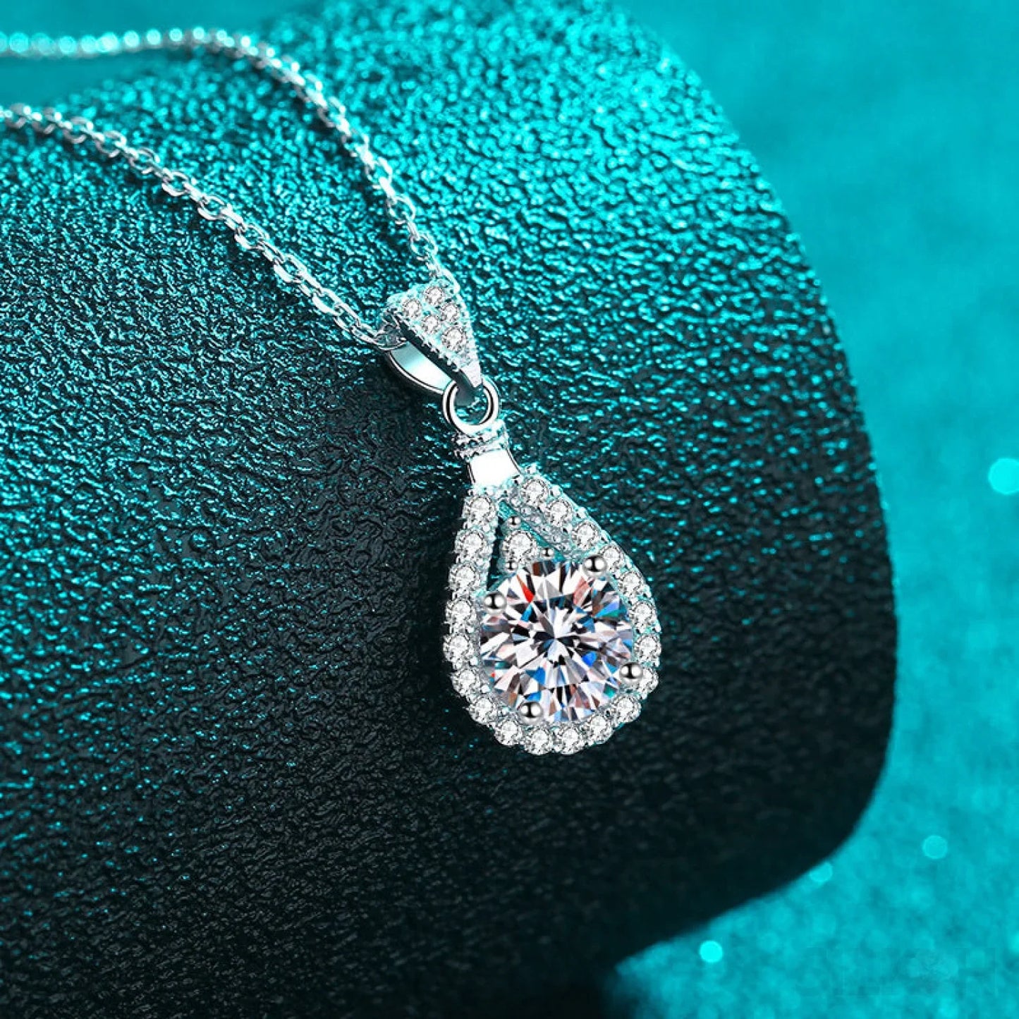 Pear Shaped 925 Sterling Silver Moissanite Necklace Ava - Sassygrove