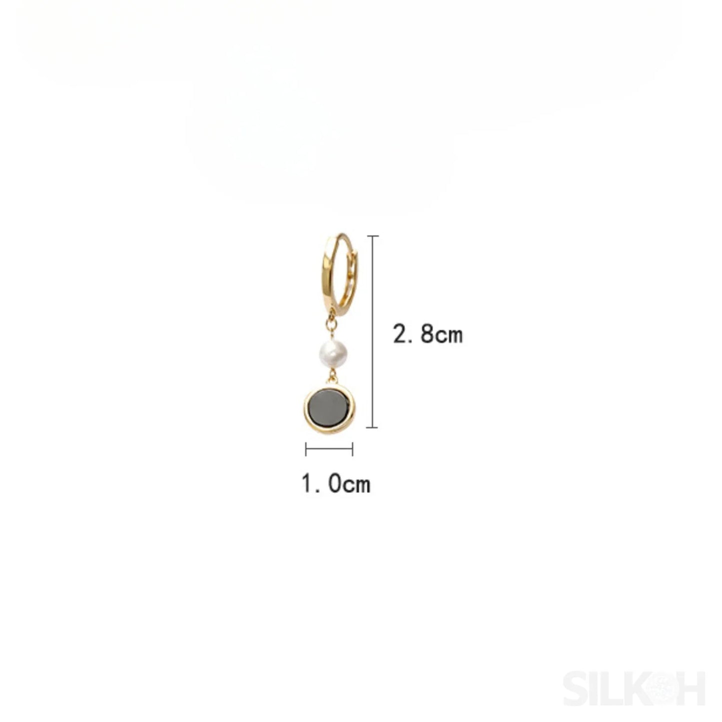 Retro 14K Gold Plated Sterling Silver Freshwater Pearl Hoop Earrings Lainey - Sassygrove