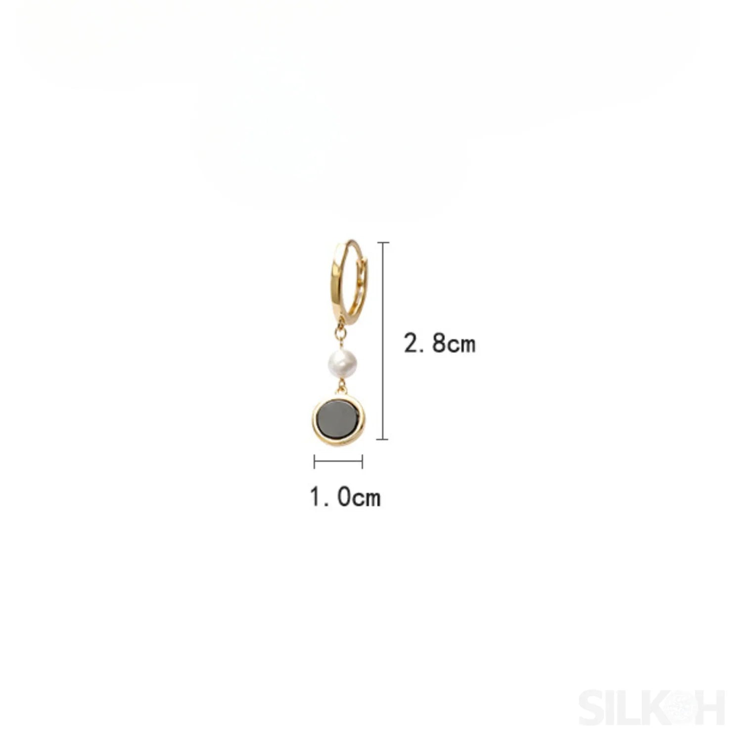 Retro 14K Gold Plated Sterling Silver Freshwater Pearl Hoop Earrings Lainey - Sassygrove