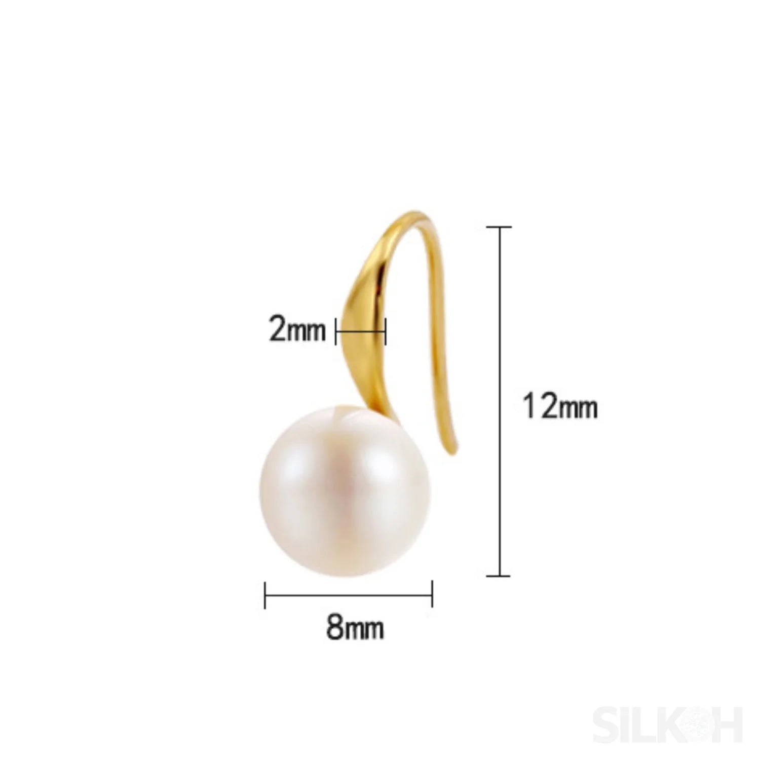 Retro Sterling Silver Freshwater Pearl Hook Earrings Flo - Sassygrove