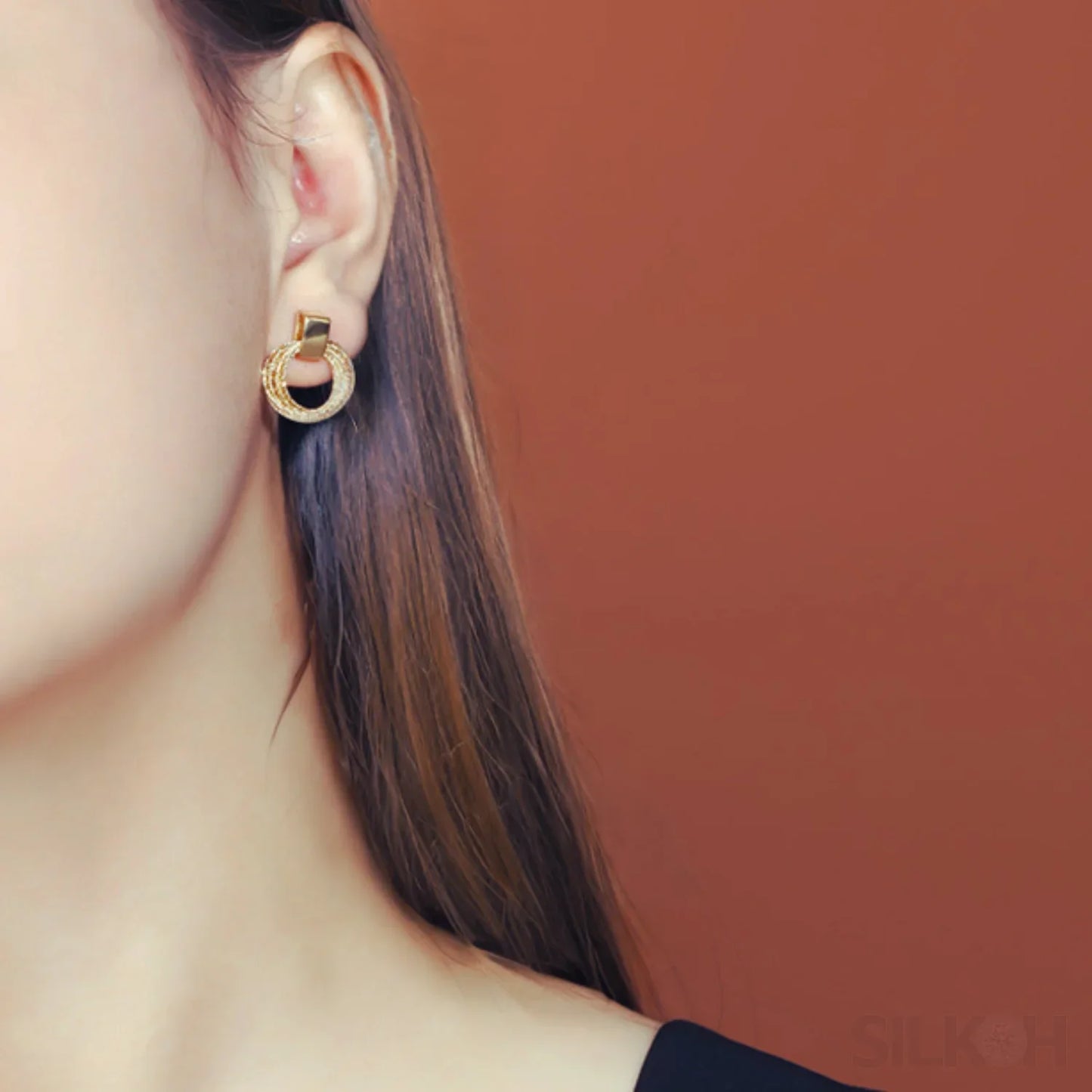 Retro Sterling Silver Multi Circle Drop Earrings Eve - Sassygrove