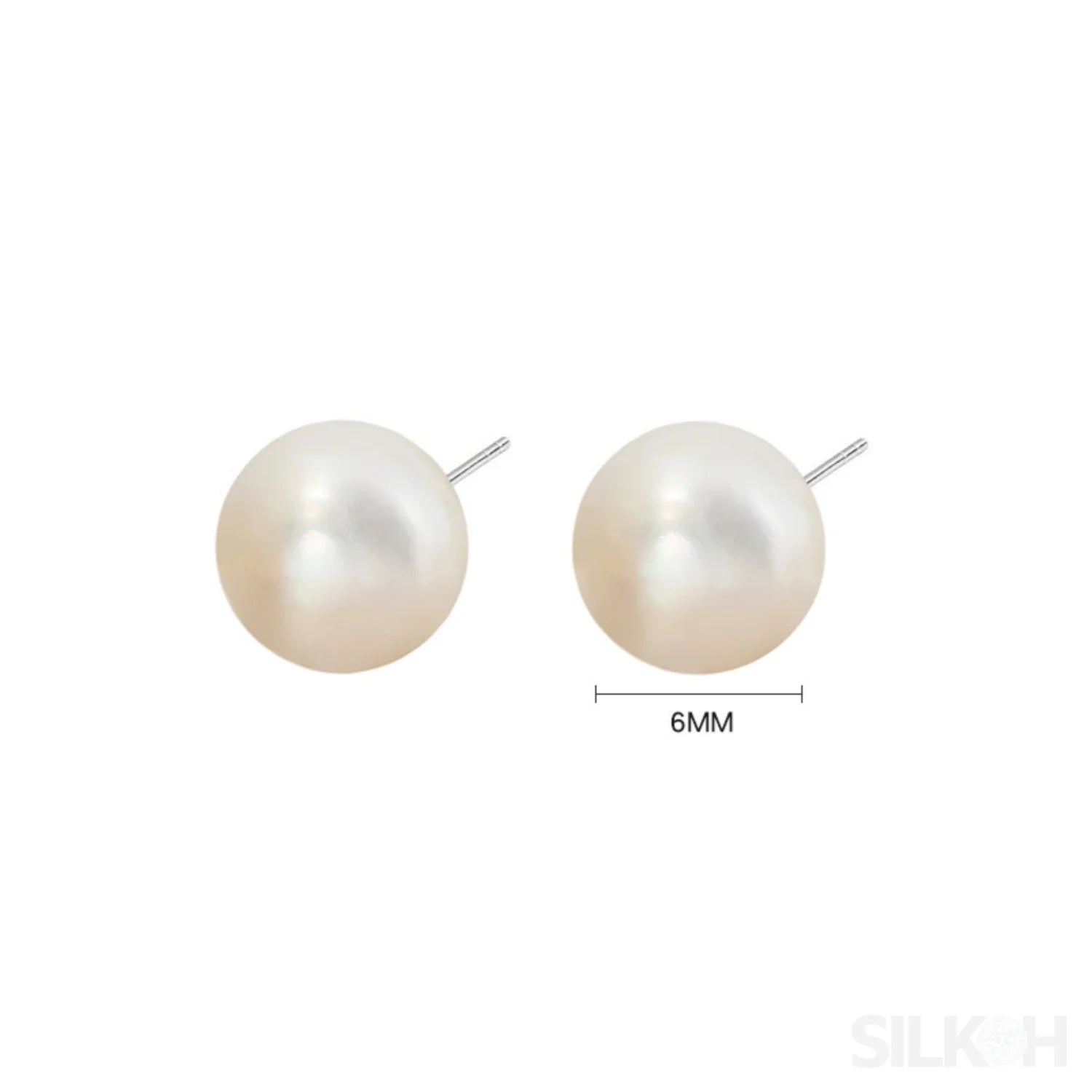 Retro Style Sterling Silver Freshwater Pearl Stud Earrings Dee - Sassygrove