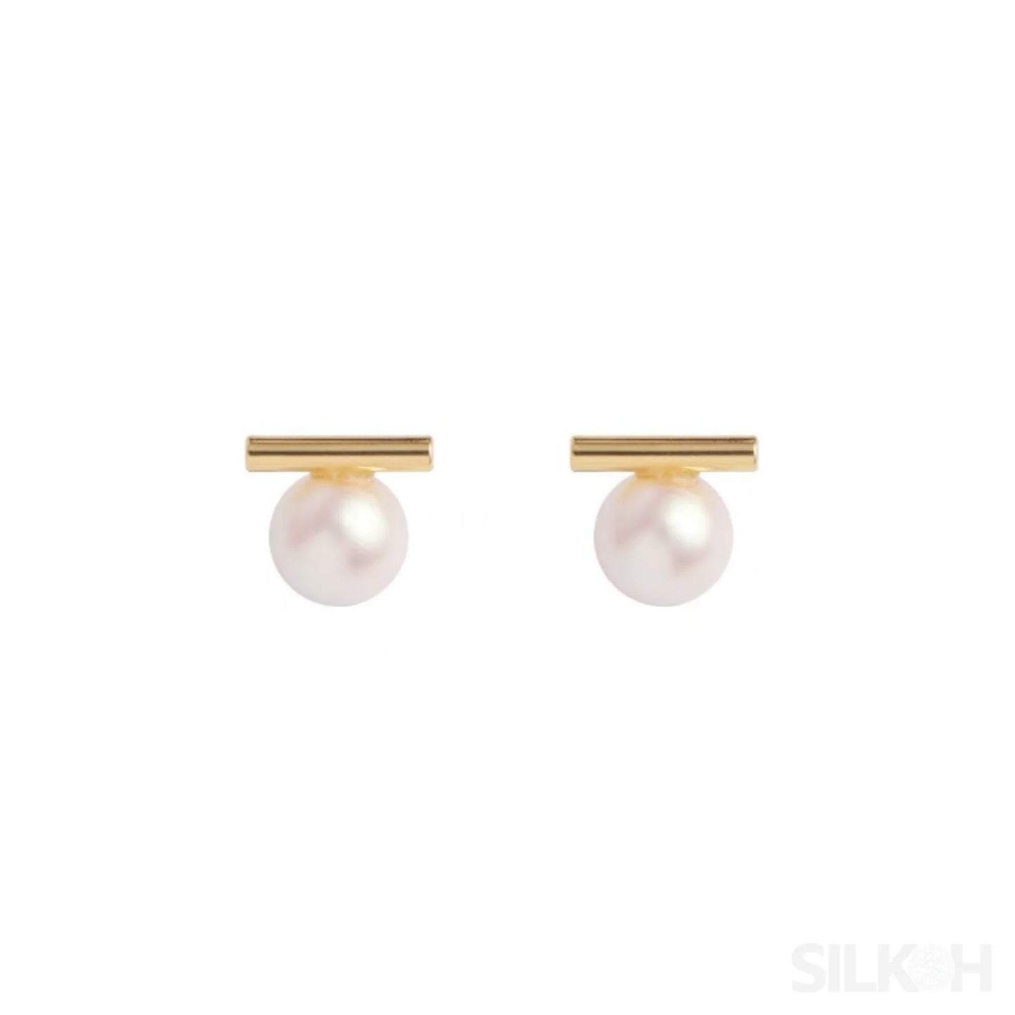 Round 18K Gold Sterling Silver Pearl Stud Bridal Earrings Gia - Sassygrove