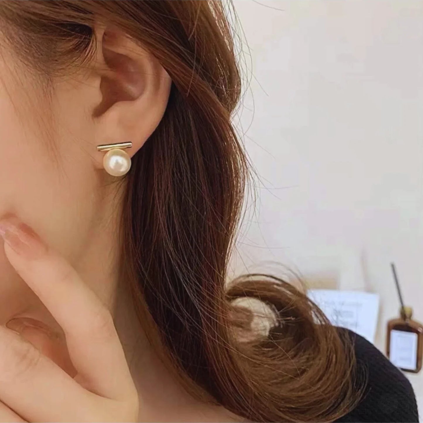 Round 18K Gold Sterling Silver Pearl Stud Bridal Earrings Gia - Sassygrove