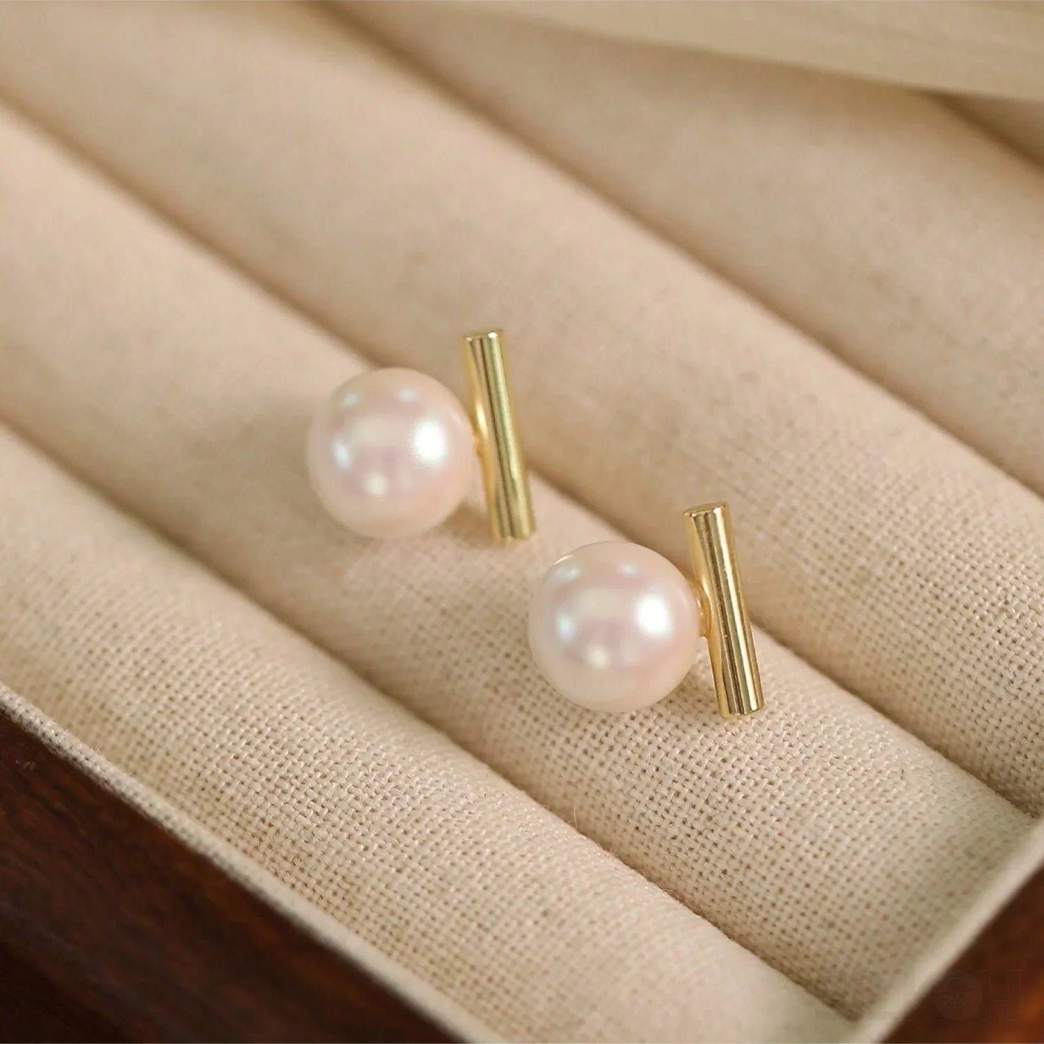 Round 18K Gold Sterling Silver Pearl Stud Bridal Earrings Gia - Sassygrove