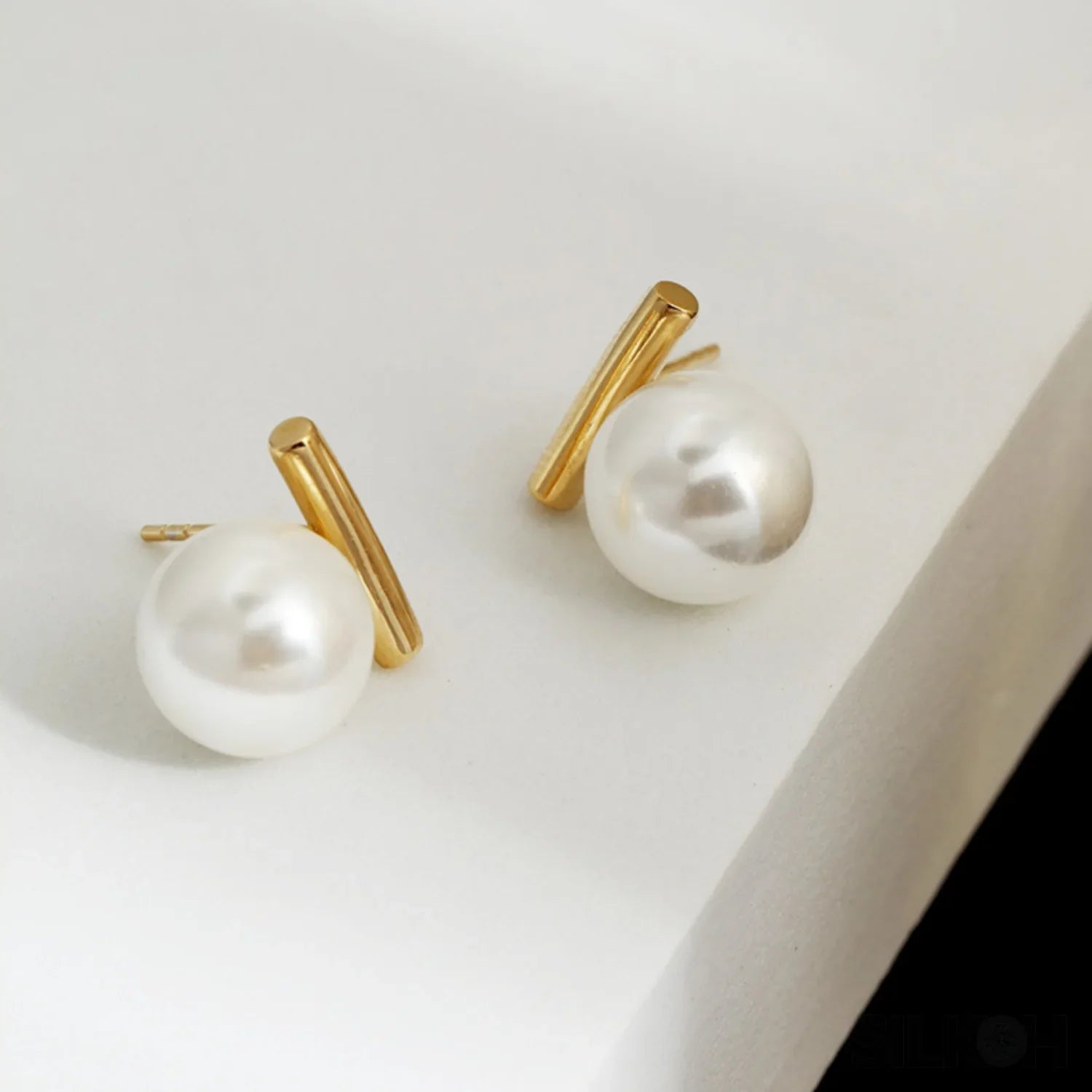 Round 18K Gold Sterling Silver Pearl Stud Bridal Earrings Gia - Sassygrove