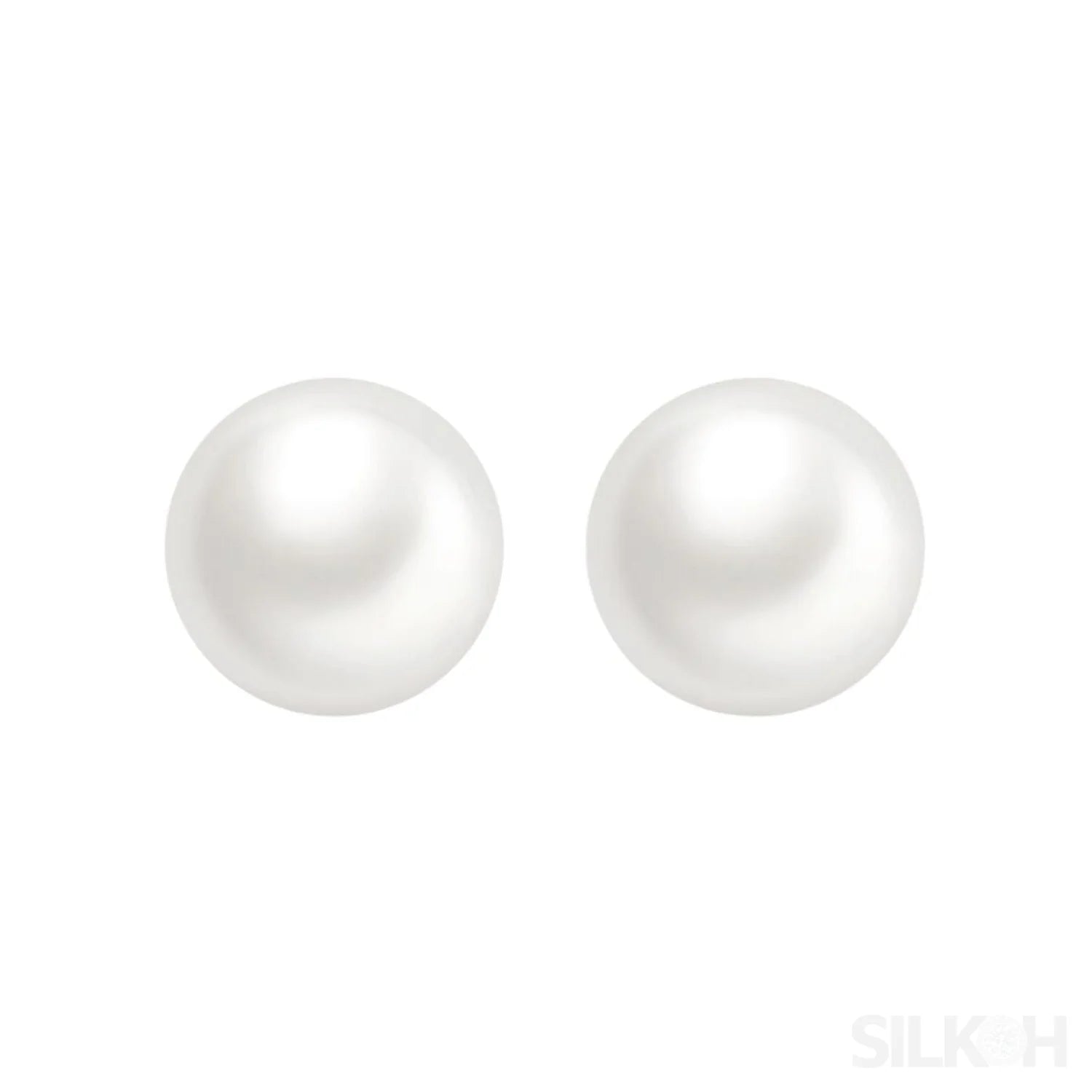 Round Sterling Silver Freshwater Pearl Stud Earrings Ada - Sassygrove