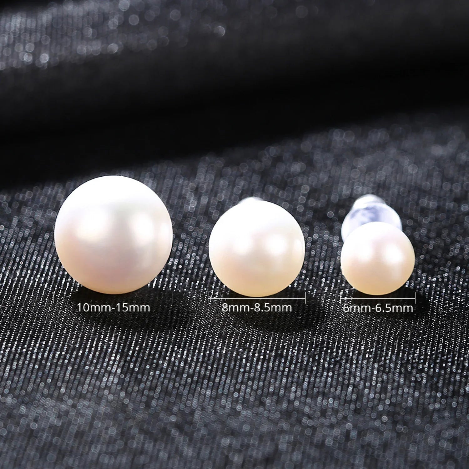 Round Sterling Silver Freshwater Pearl Stud Earrings Ada - Sassygrove