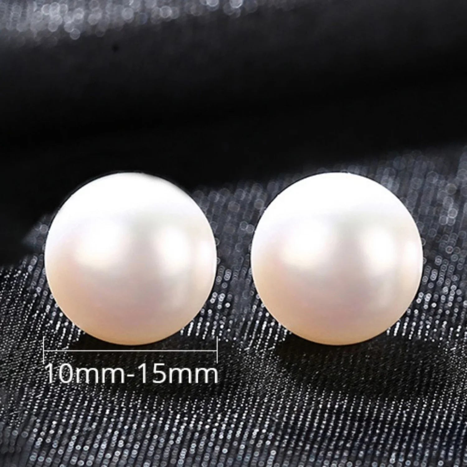 Round Sterling Silver Freshwater Pearl Stud Earrings Ada - Sassygrove