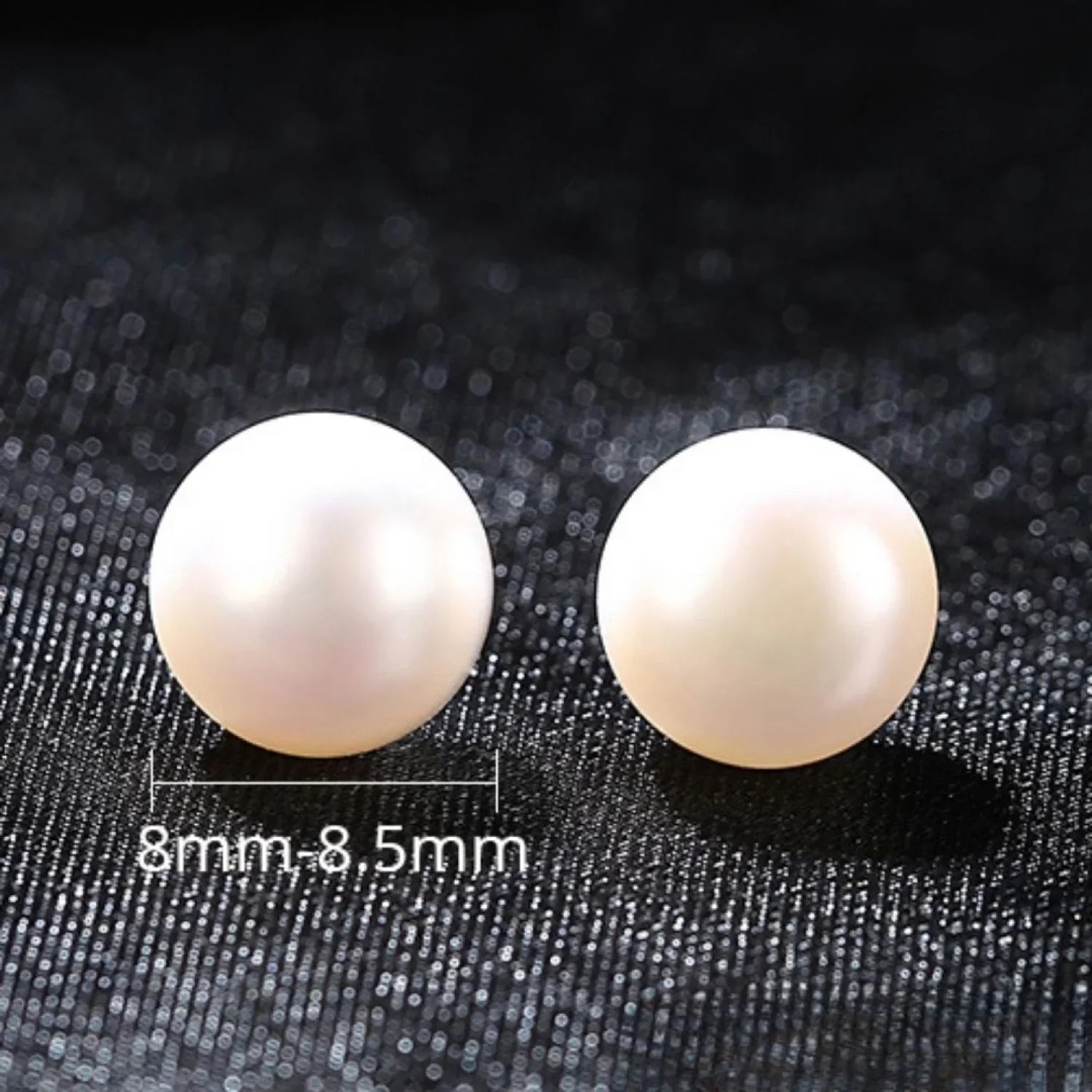 Round Sterling Silver Freshwater Pearl Stud Earrings Ada - Sassygrove