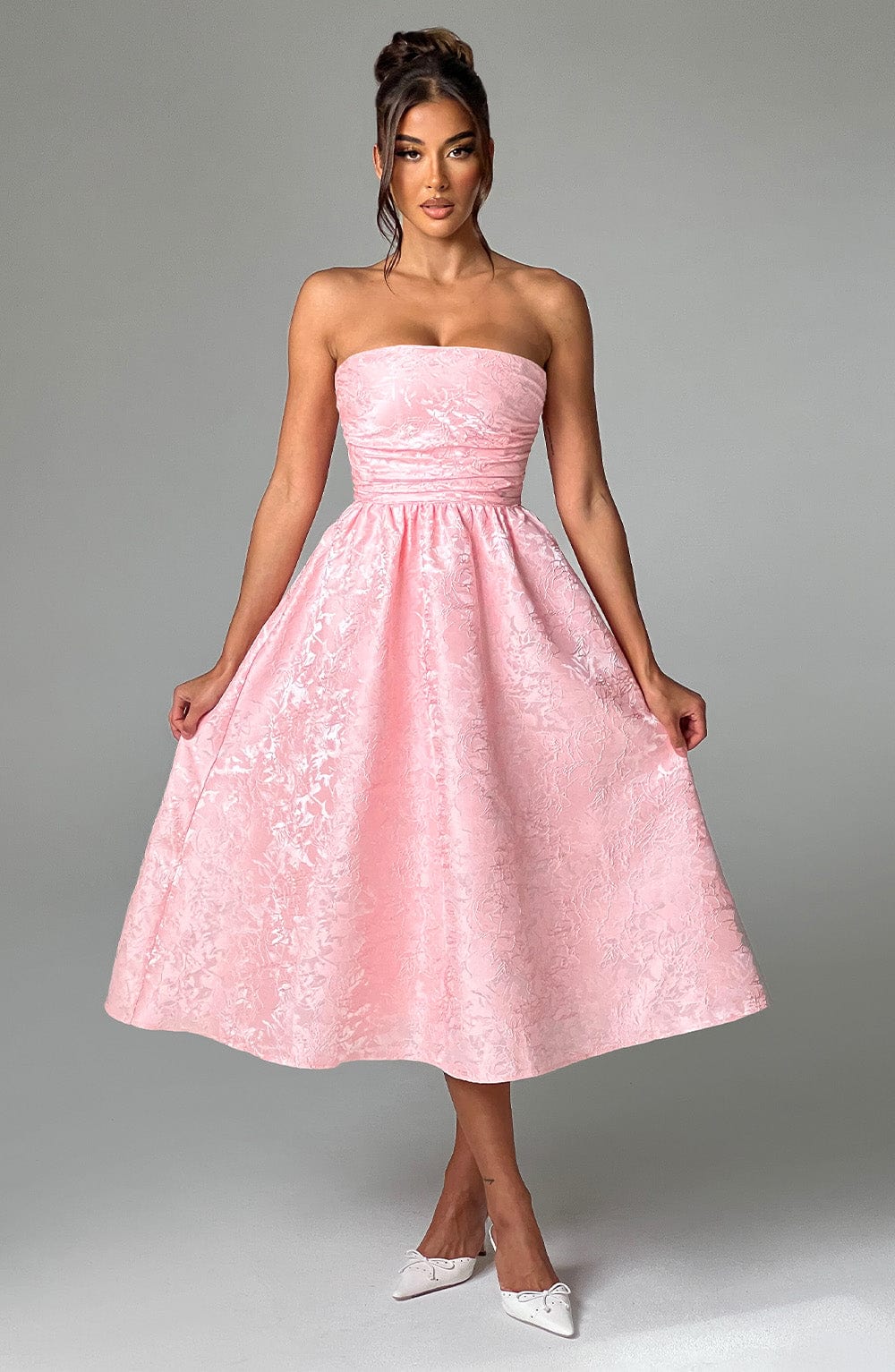 Sienna Midi Dress - Blush - Sassygrove