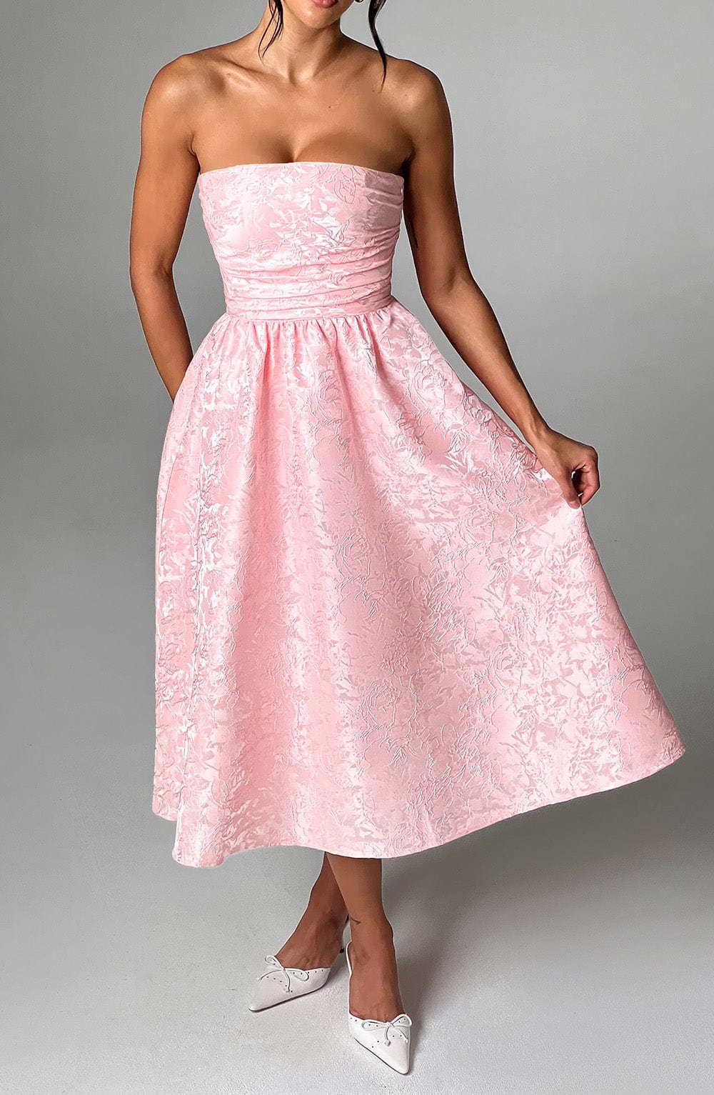 Sienna Midi Dress - Blush - Sassygrove