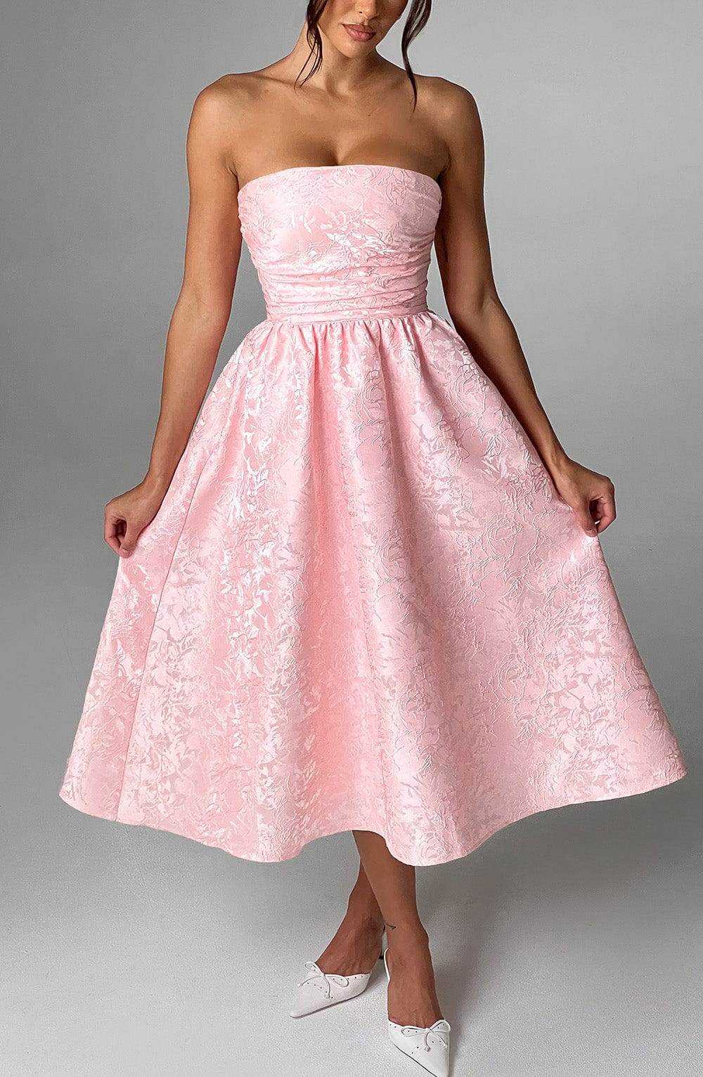 Sienna Midi Dress - Blush - Sassygrove