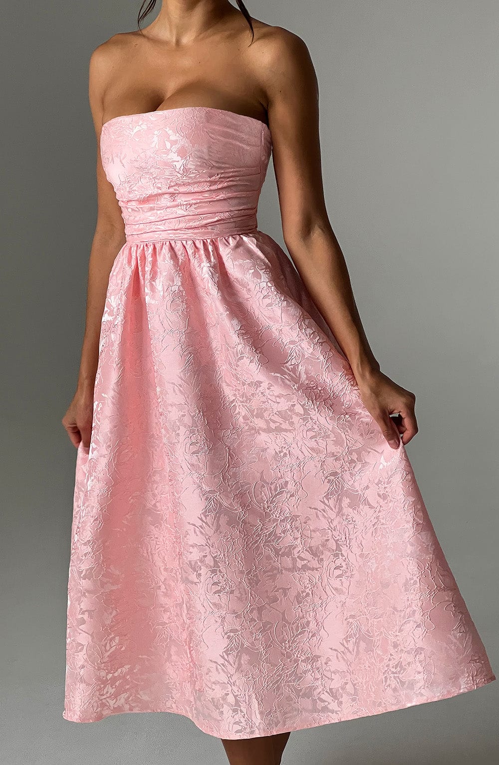 Sienna Midi Dress - Blush - Sassygrove