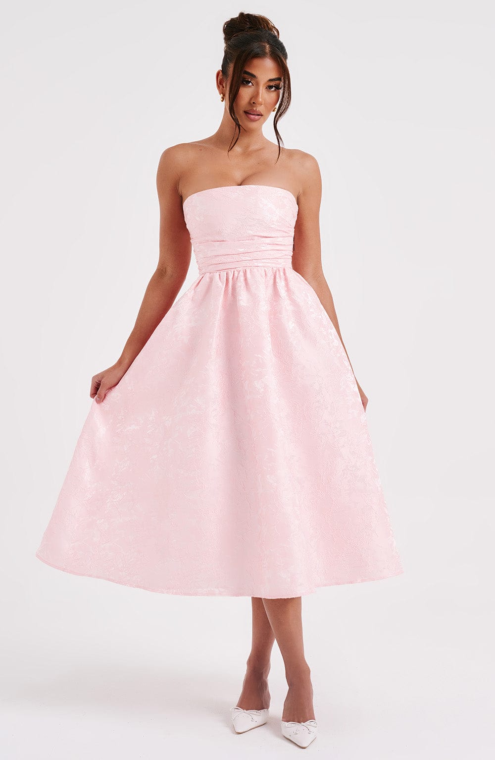 Sienna Midi Dress - Blush - Sassygrove