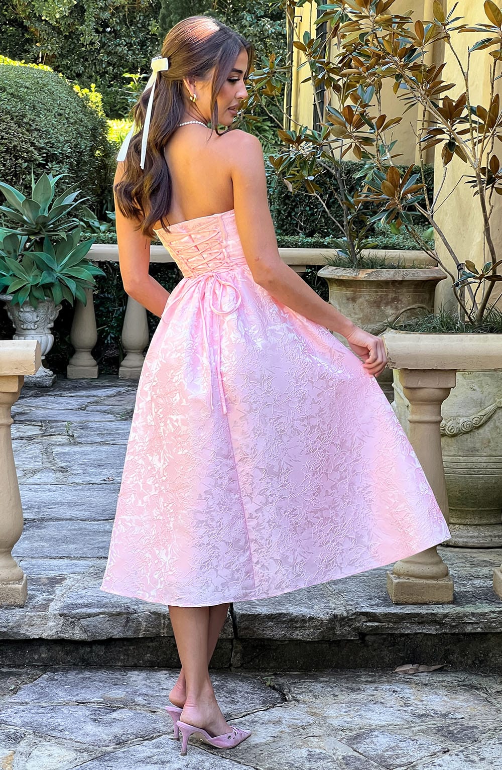 Sienna Midi Dress - Blush - Sassygrove