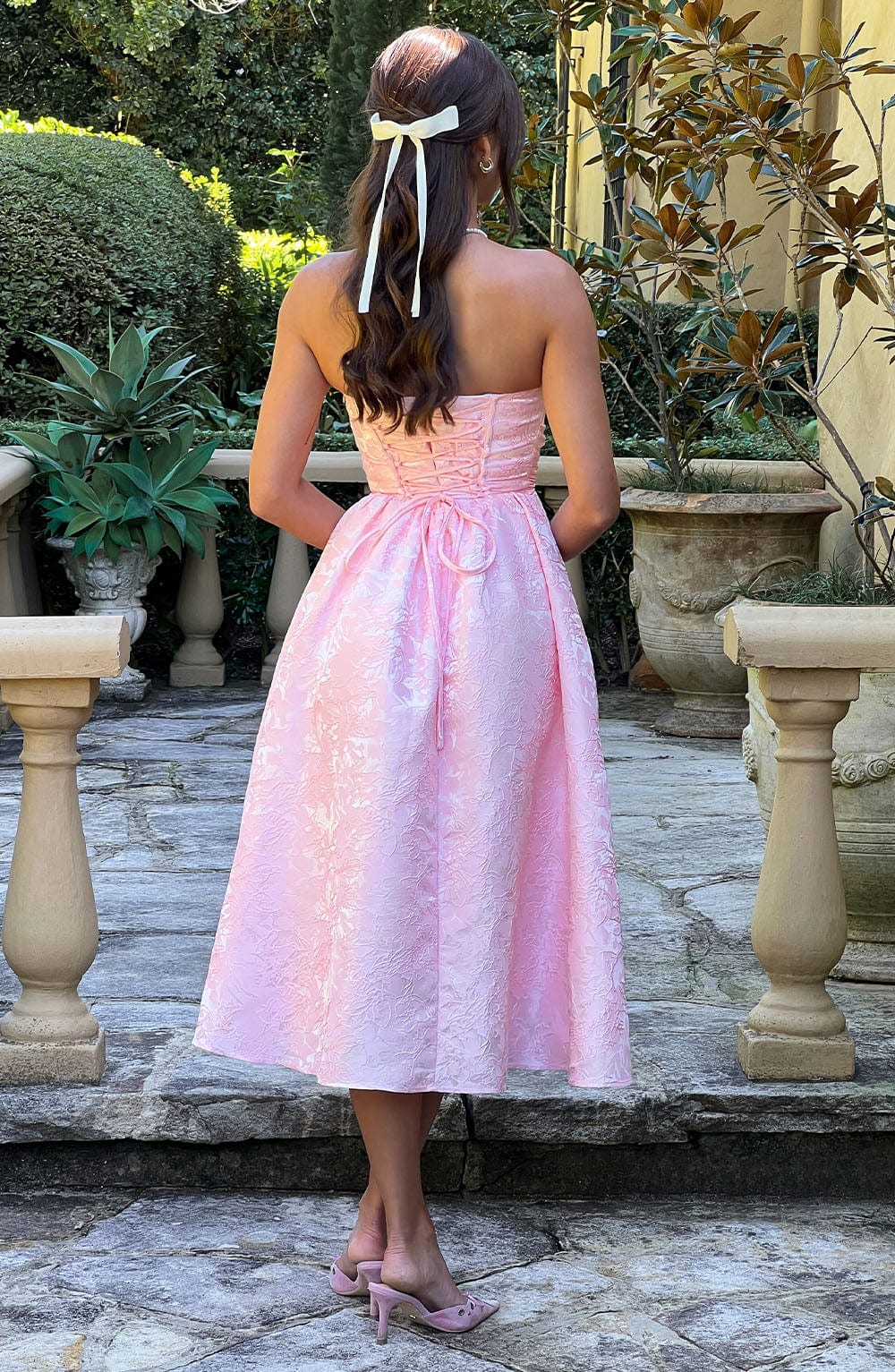 Sienna Midi Dress - Blush - Sassygrove