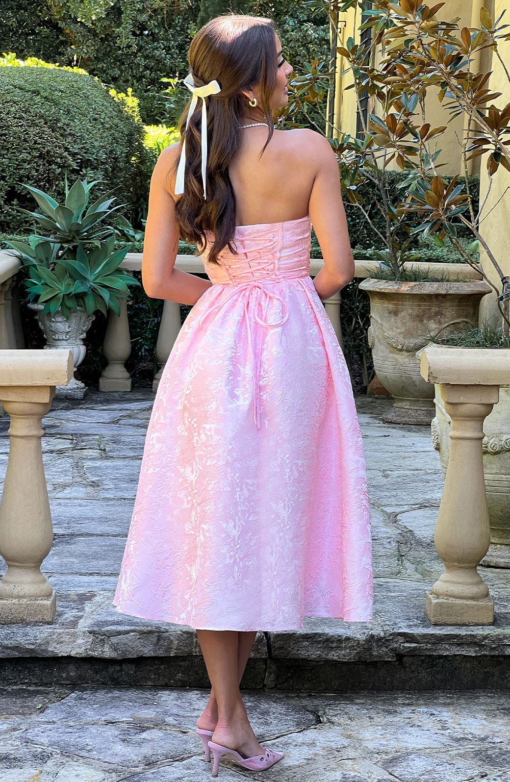 Sienna Midi Dress - Blush - Sassygrove