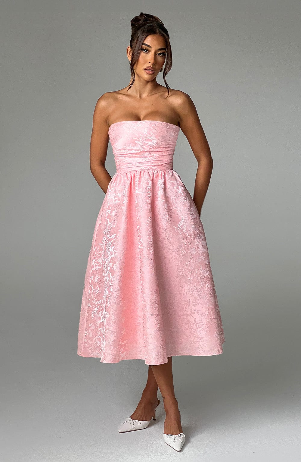 Sienna Midi Dress - Blush - Sassygrove