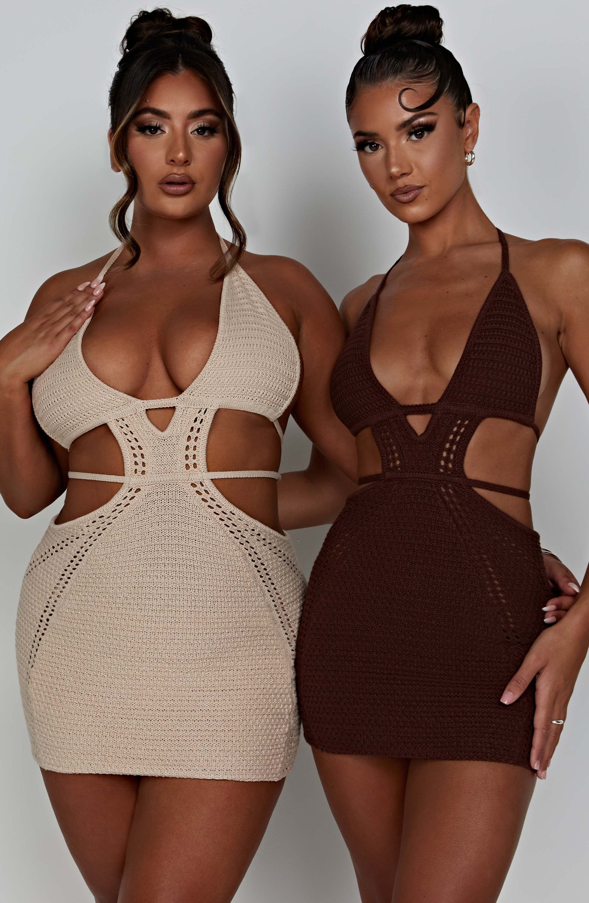 Sylvia Mini Dress - Chocolate - Sassygrove