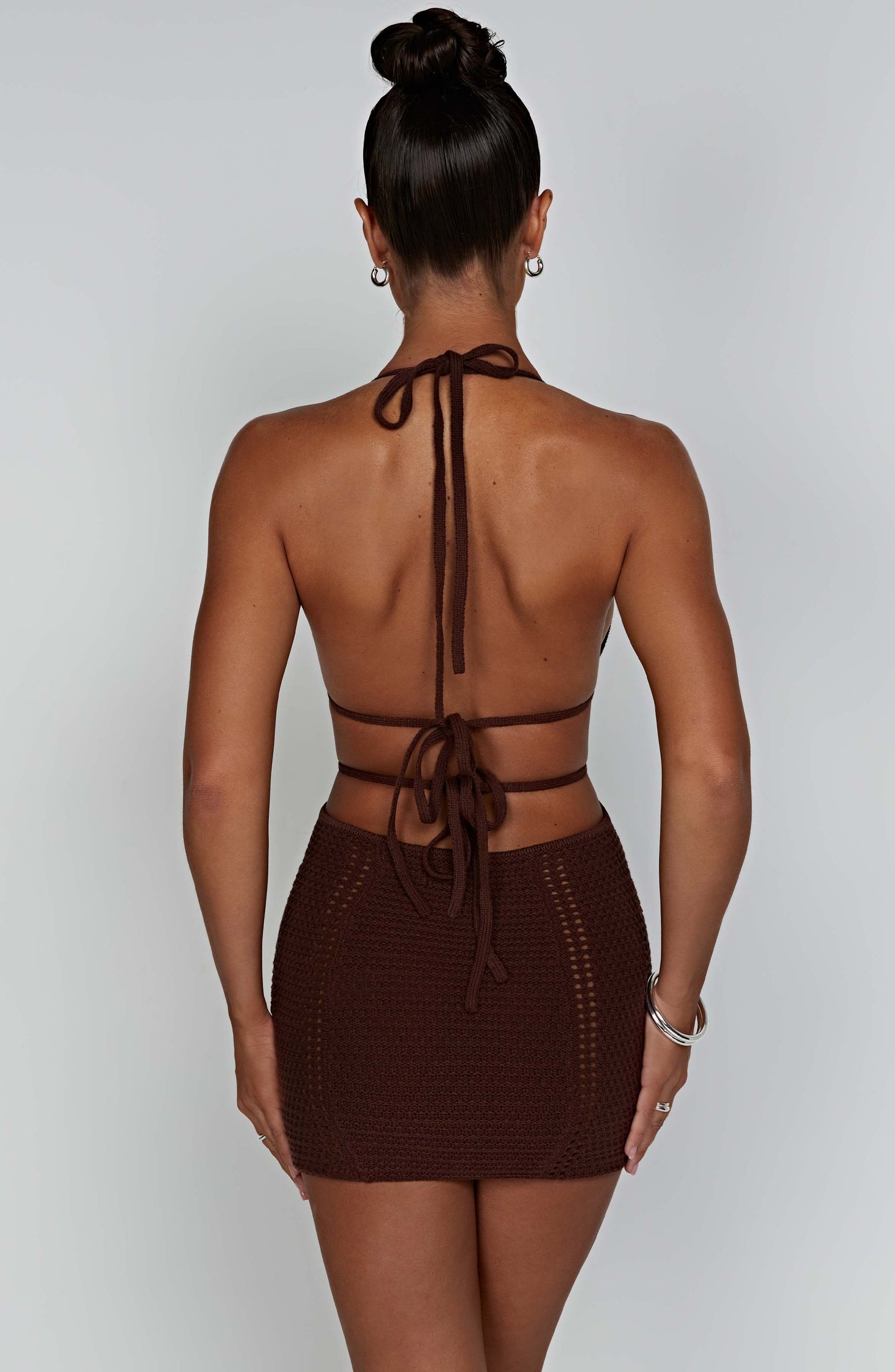 Sylvia Mini Dress - Chocolate - Sassygrove