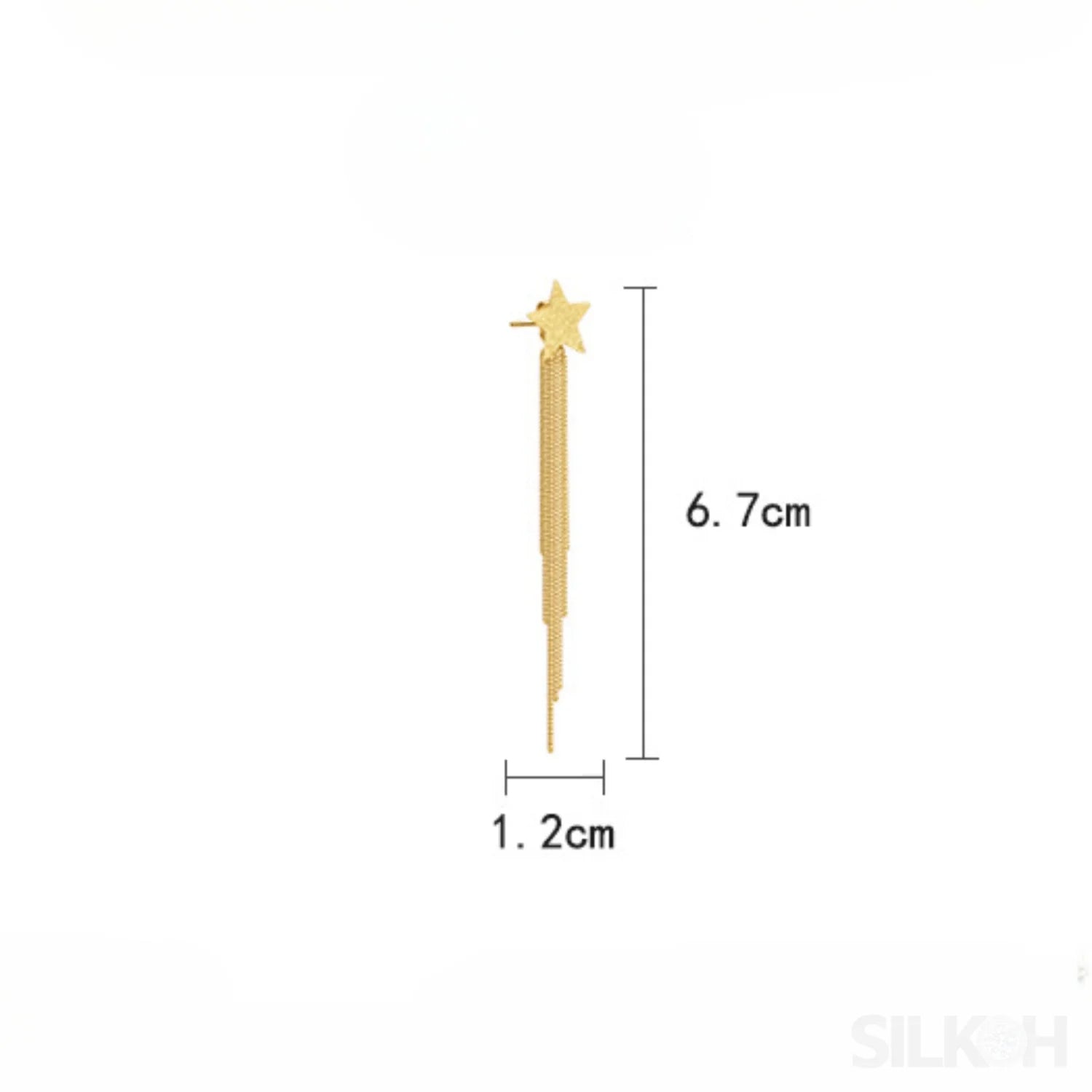 Simple 14K Gold Plated Sterling Silver Star Multi Chain Hanging Earrings Sky - Sassygrove