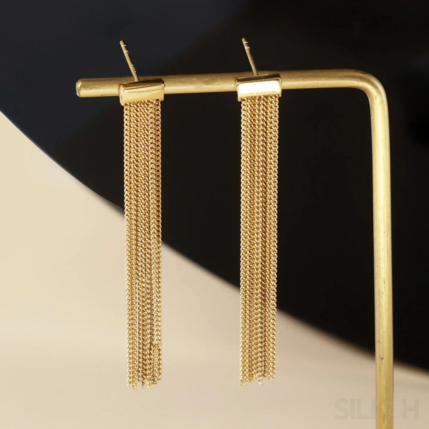 Simple Tassel Sterling Silver Fringe Drop Earrings Fay - Sassygrove