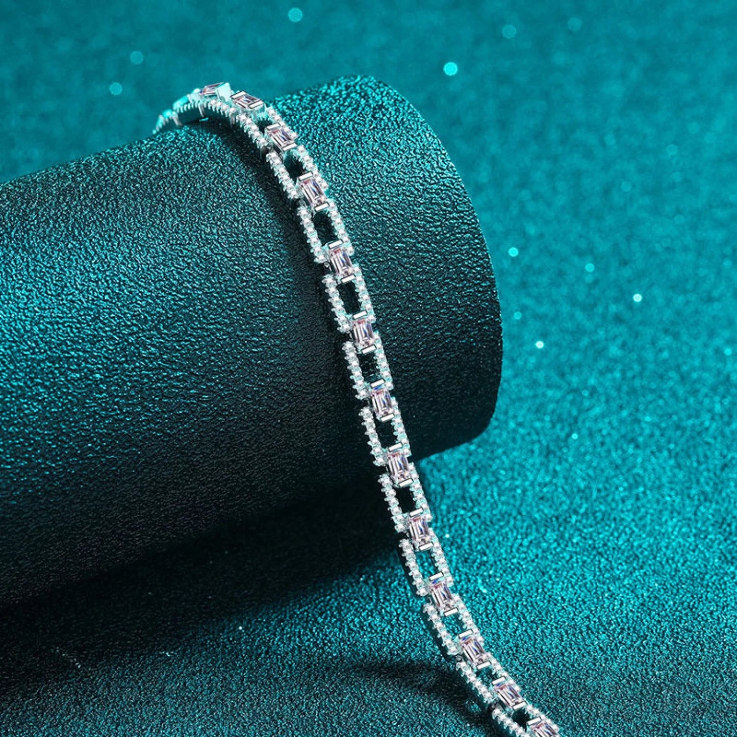 Square Box Chain Moissanite Bracelet Bea - Sassygrove