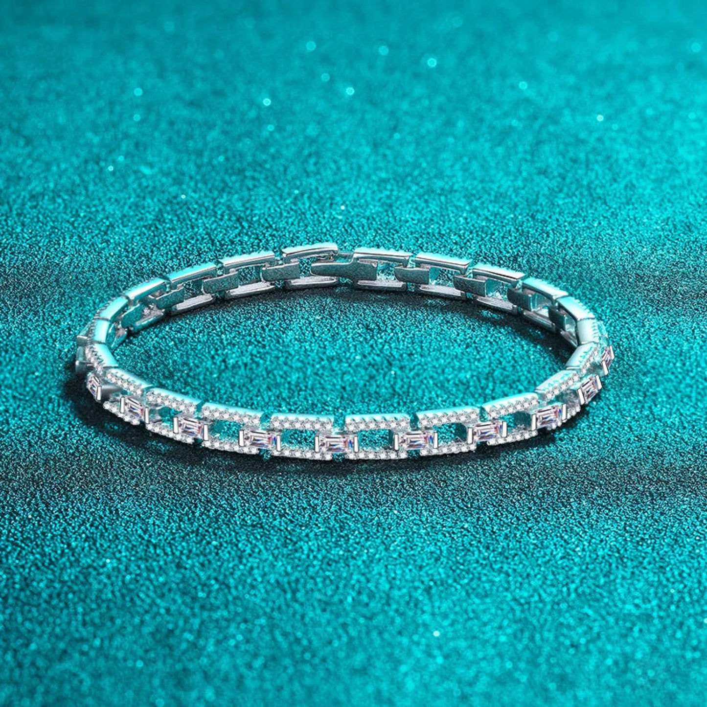 Square Box Chain Moissanite Bracelet Bea - Sassygrove