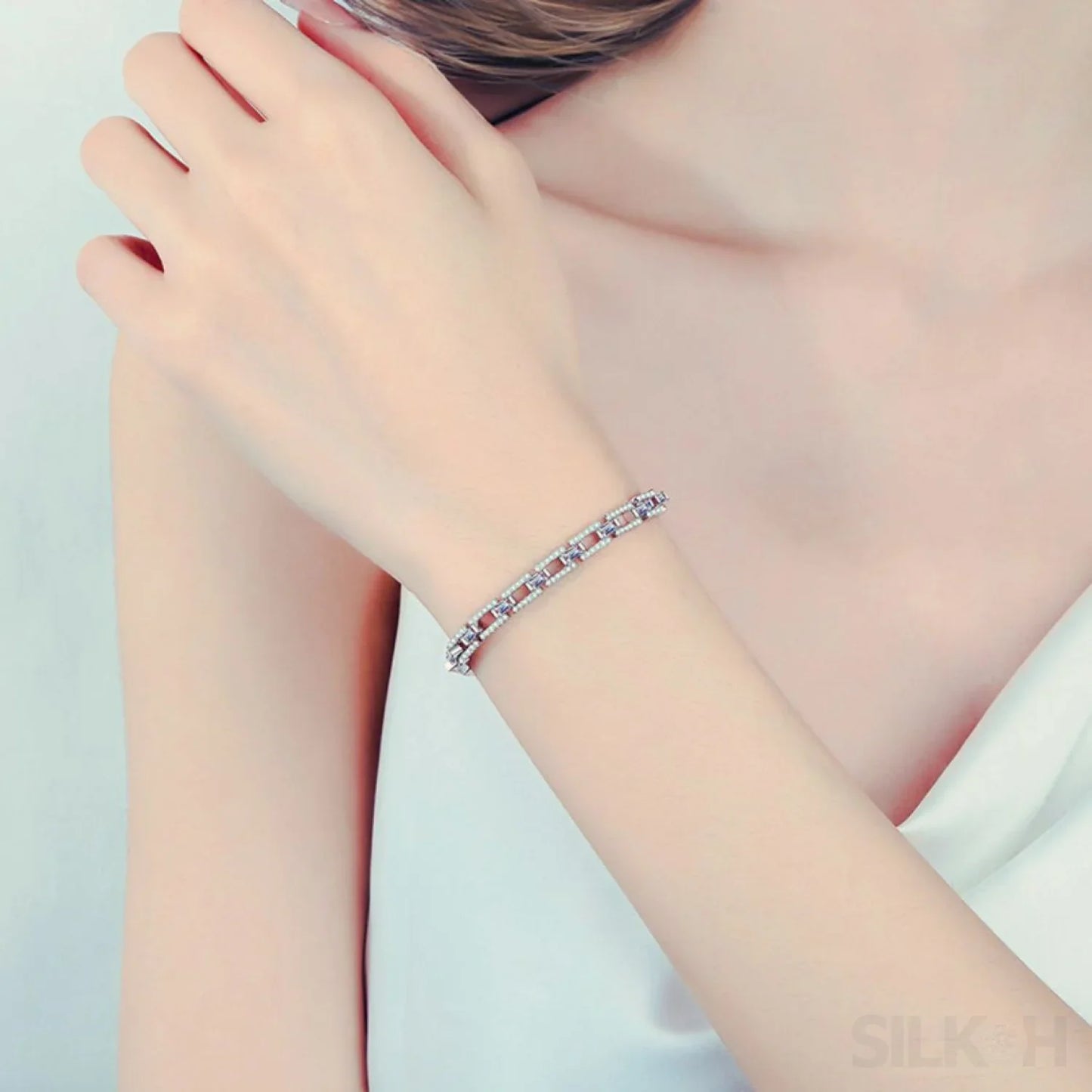 Square Box Chain Moissanite Bracelet Bea - Sassygrove