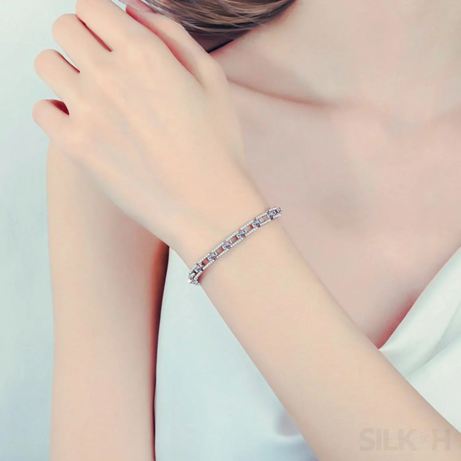 Square Box Chain Moissanite Bracelet Bea - Sassygrove