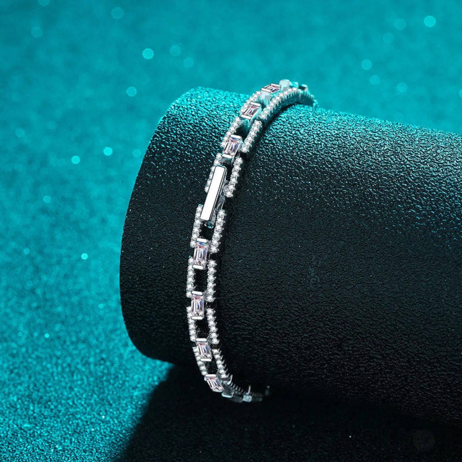 Square Box Chain Moissanite Bracelet Bea - Sassygrove