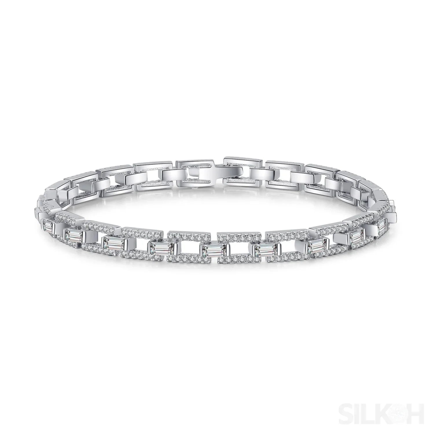 Square Box Chain Moissanite Bracelet Bea - Sassygrove