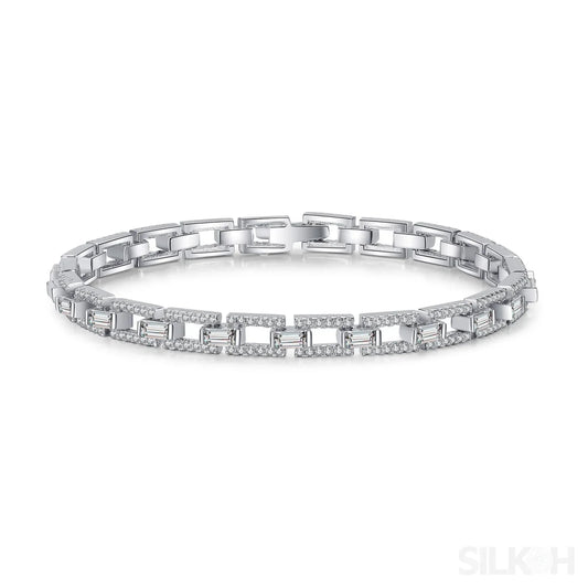 Square Box Chain Moissanite Bracelet Bea - Sassygrove