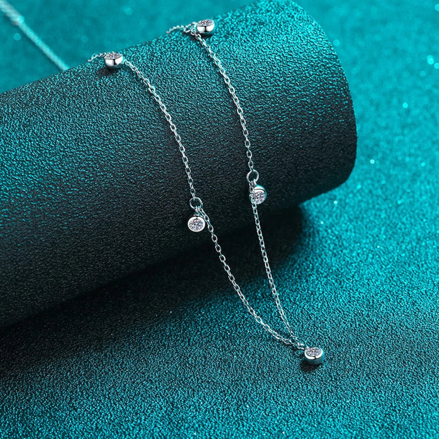 Star Clavicle 925 Sterling Silver Moissanite Necklace Cam - Sassygrove