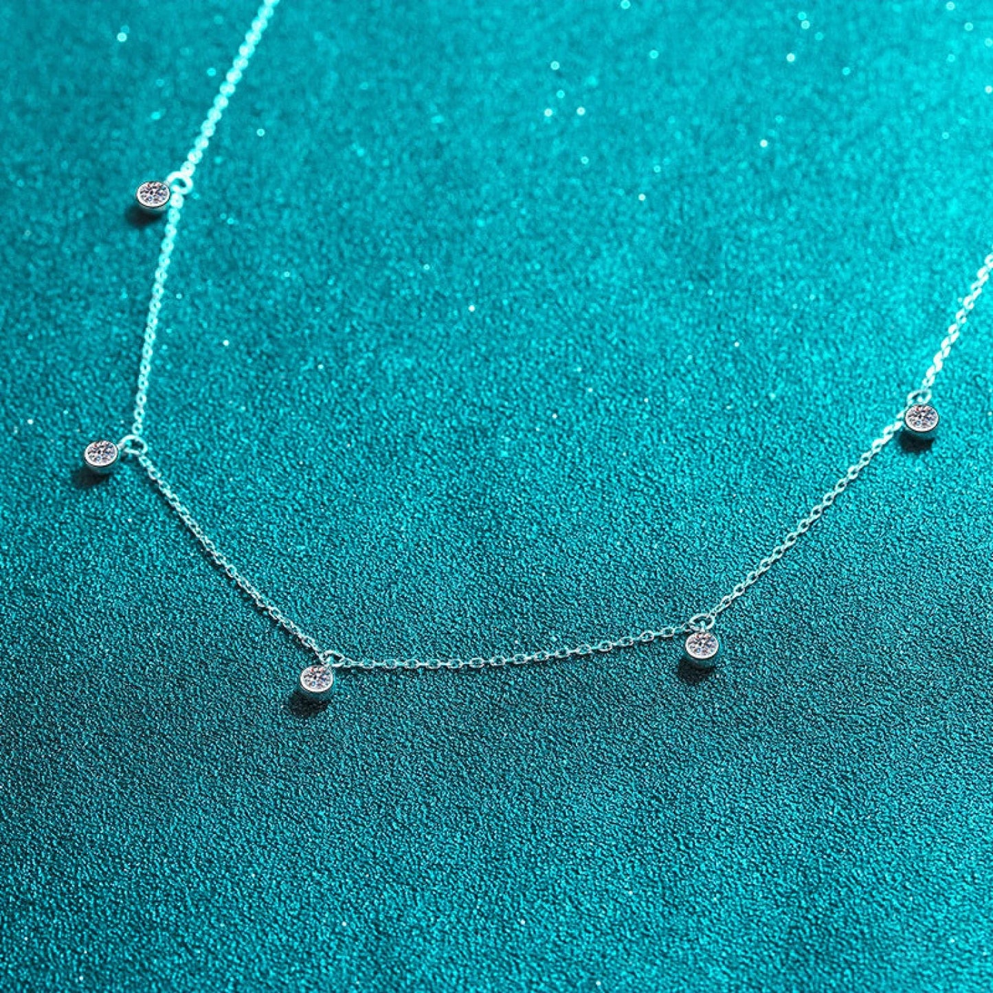 Star Clavicle 925 Sterling Silver Moissanite Necklace Cam - Sassygrove