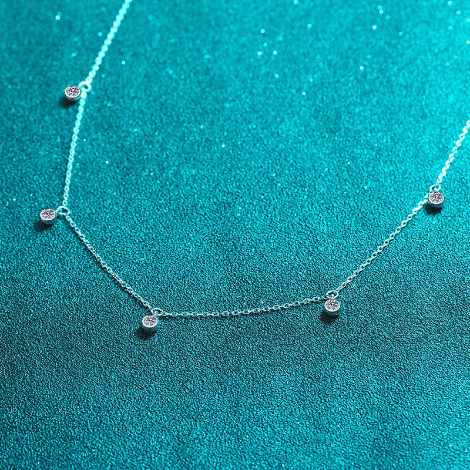 Star Clavicle 925 Sterling Silver Moissanite Necklace Cam - Sassygrove