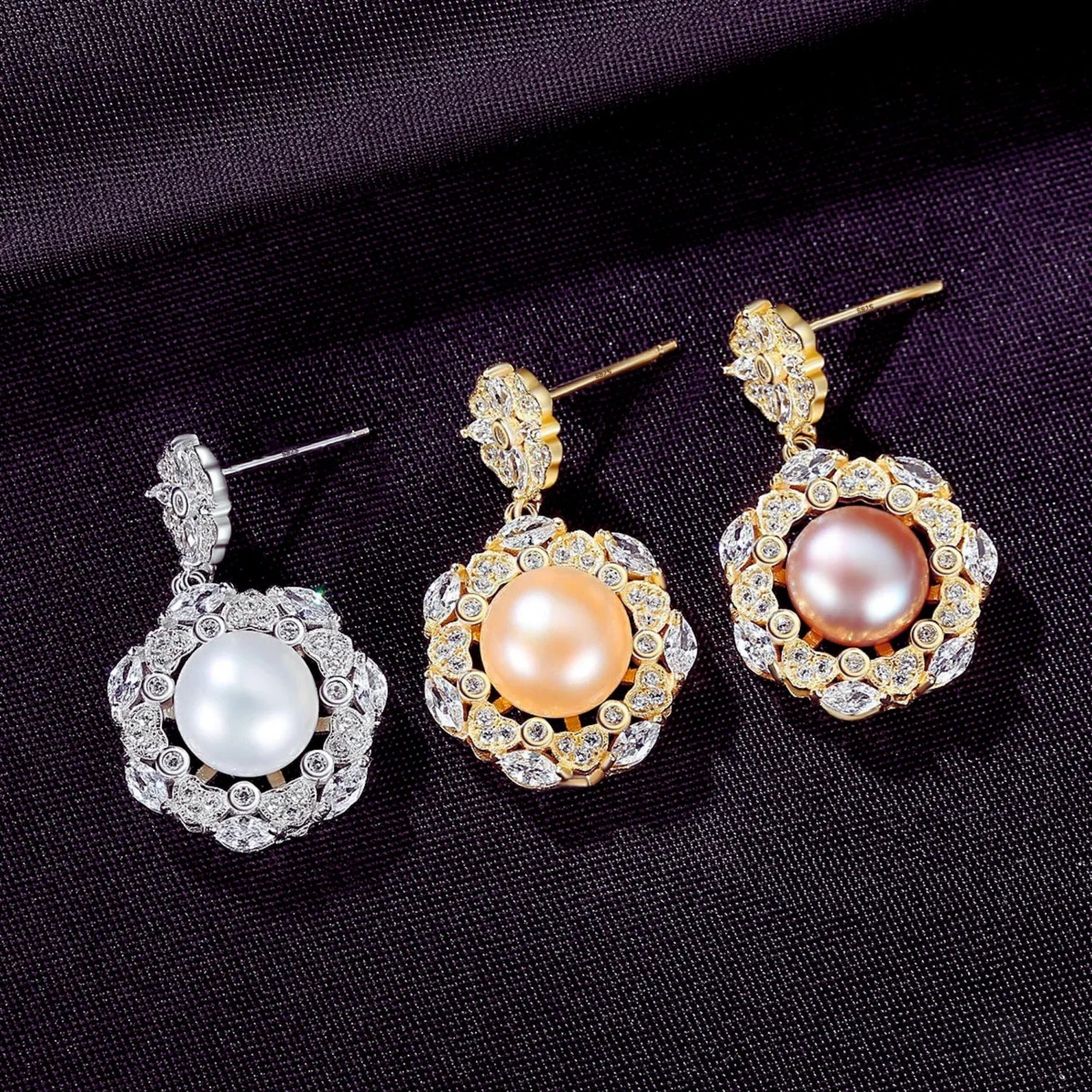Steamed Bun Sterling Silver Pearl Bead flower Earrings Alaia - Sassygrove