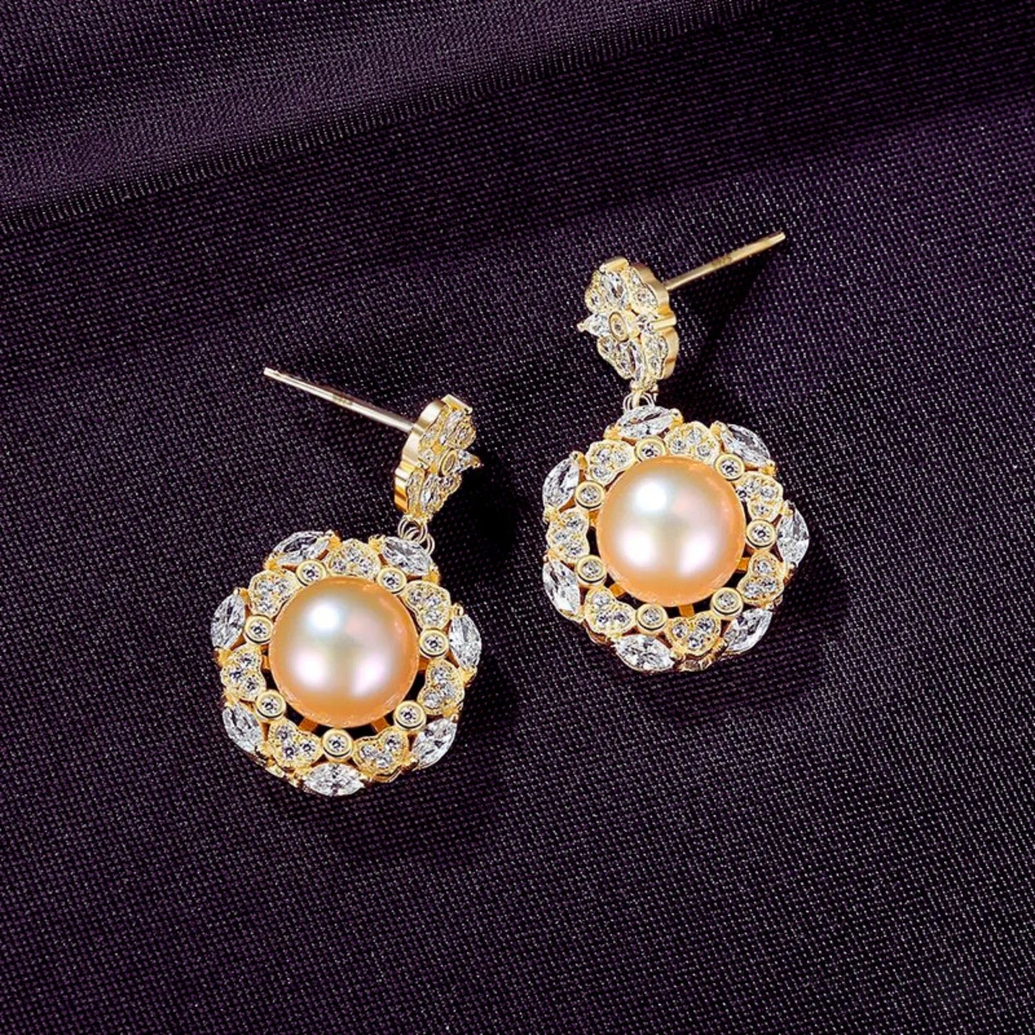 Steamed Bun Sterling Silver Pearl Bead flower Earrings Alaia - Sassygrove