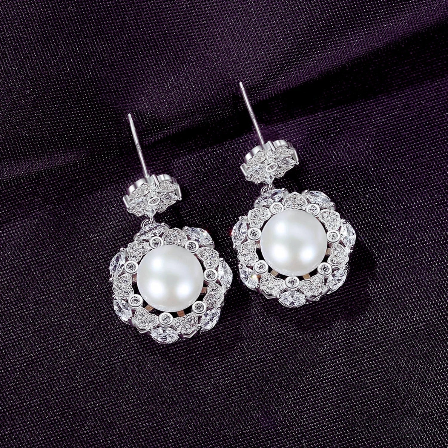 Steamed Bun Sterling Silver Pearl Bead flower Earrings Alaia - Sassygrove