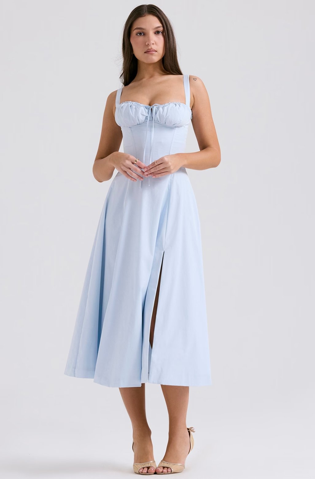 Tiana Midi Dress - Baby Blue - Sassygrove