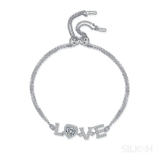 Timeless Love Script Moissanite Bracelet Bry - Sassygrove