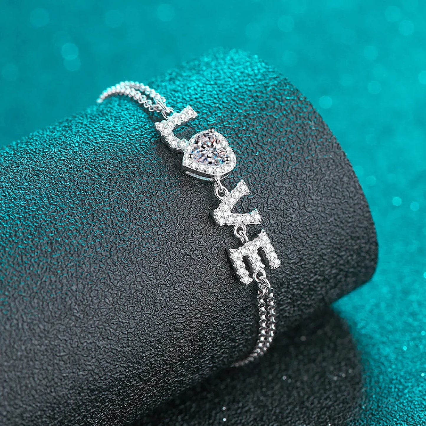 Timeless Love Script Moissanite Bracelet Bry - Sassygrove