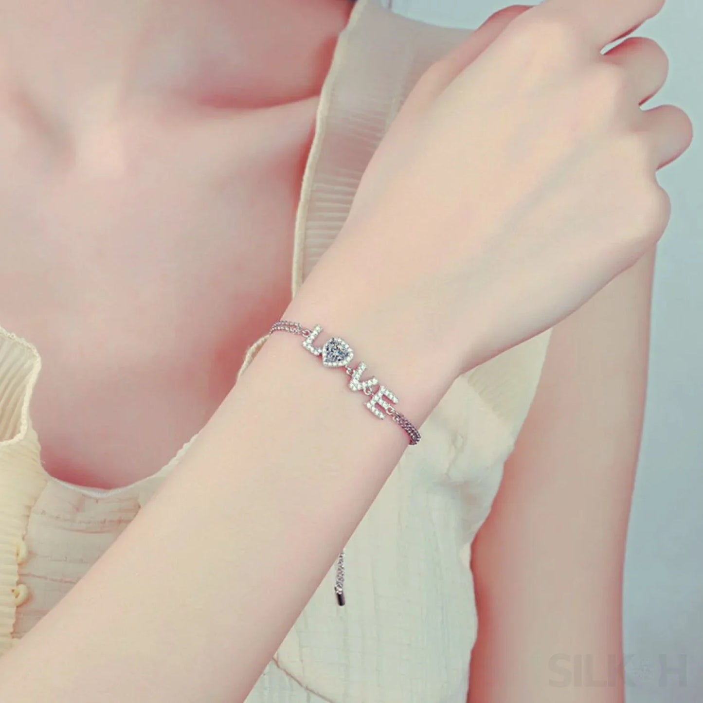 Timeless Love Script Moissanite Bracelet Bry - Sassygrove