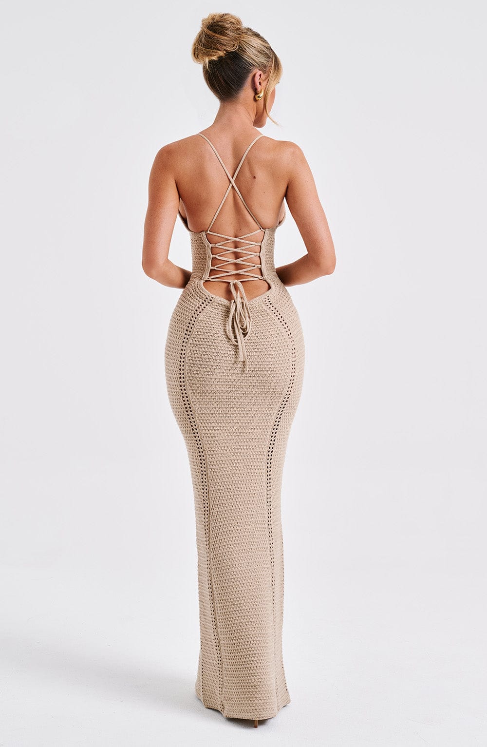 Xena Maxi Dress - Beige - Sassygrove